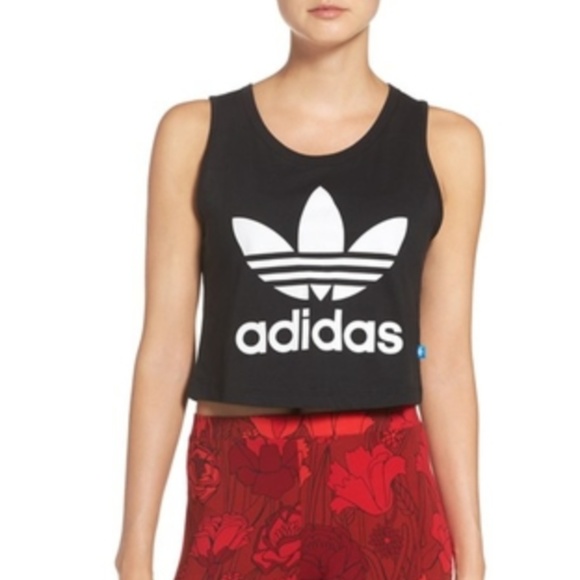 adidas Tops - Adidas Originals Trefoil Crop Muscle Tee